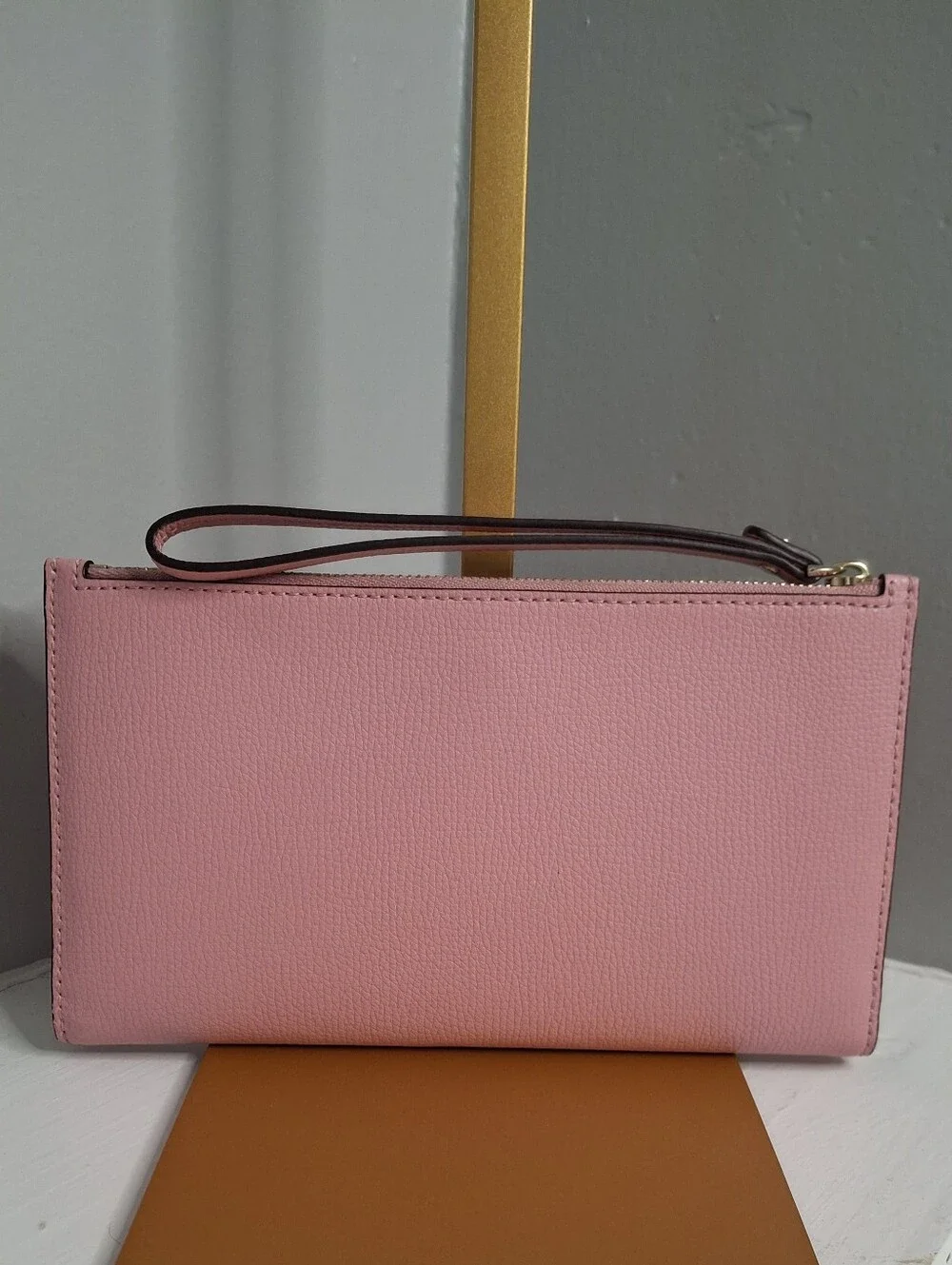 Kate Spade New York Pebbled Leather Continental Wristlet Wallet Pink NWOT
